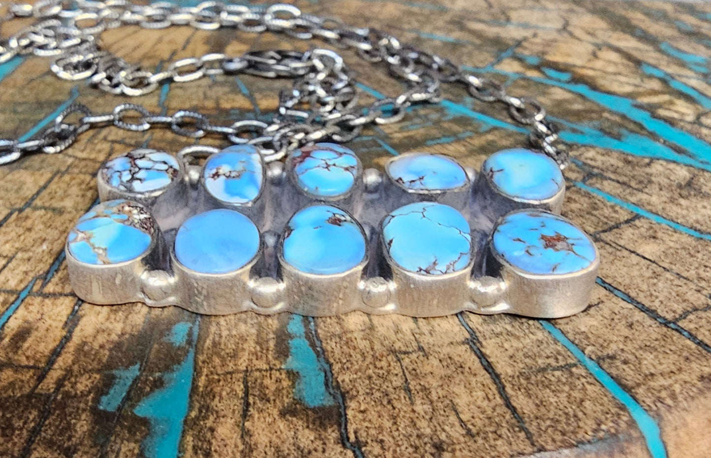 Golden Hills Turquoise Sterling Silver Necklace Bar Style