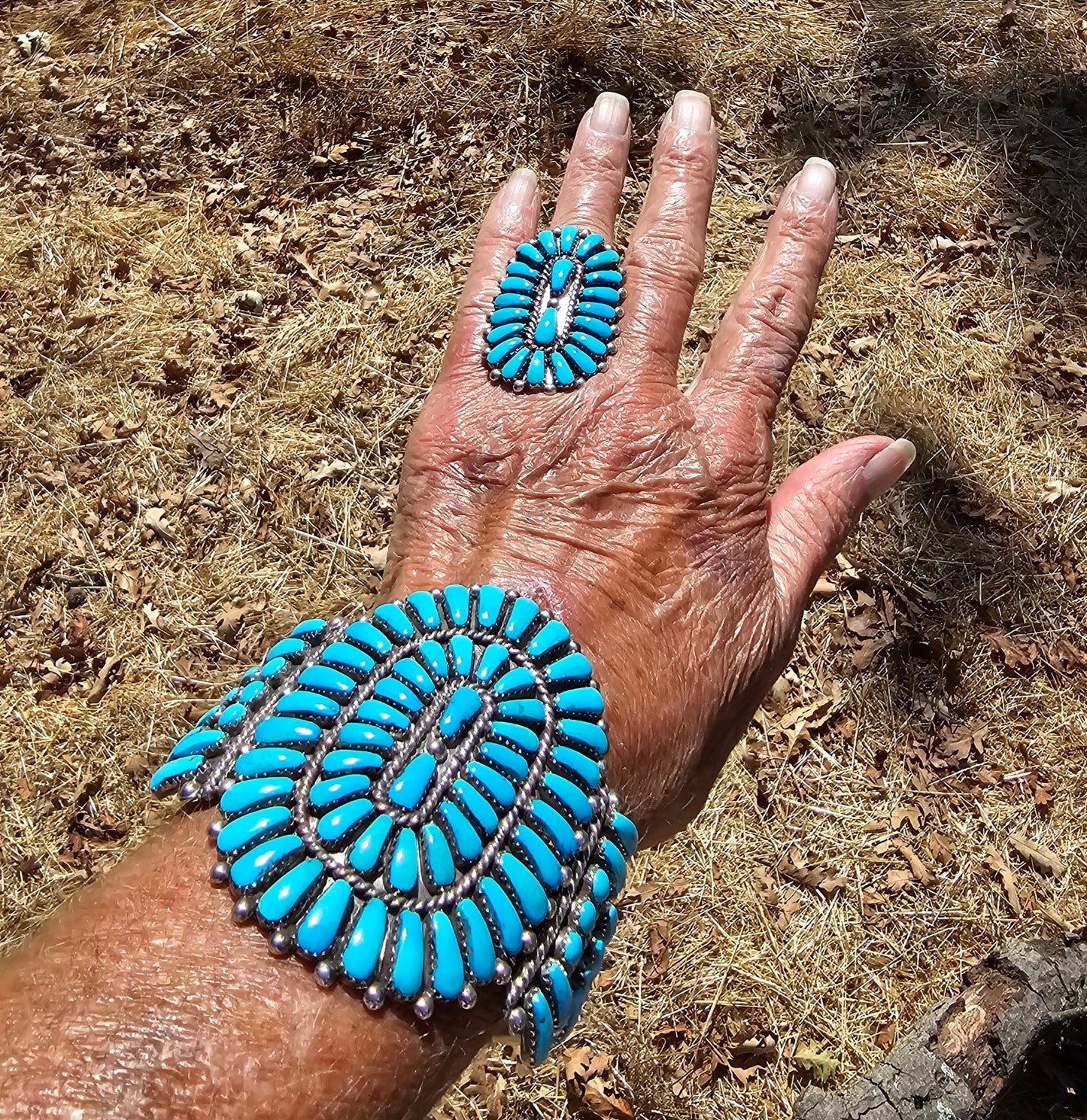 E. Wyaco Zuni Needlepoint Cuff Sterling Silver Native American Vintage