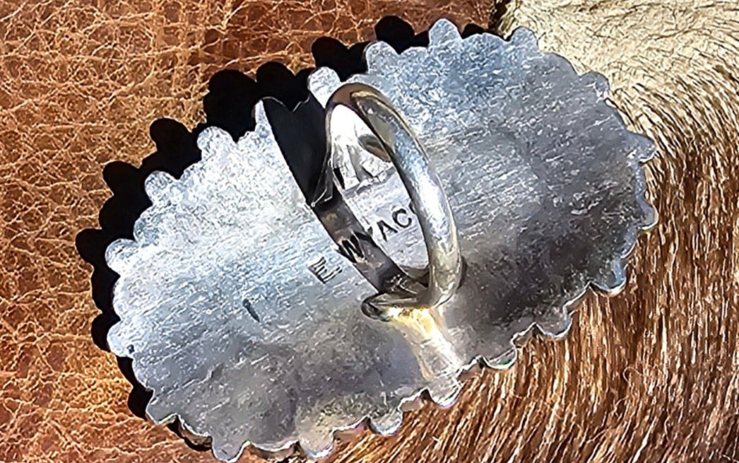 E. Wyaco Zuni Needlepoint Cuff Sterling Silver Native American Vintage