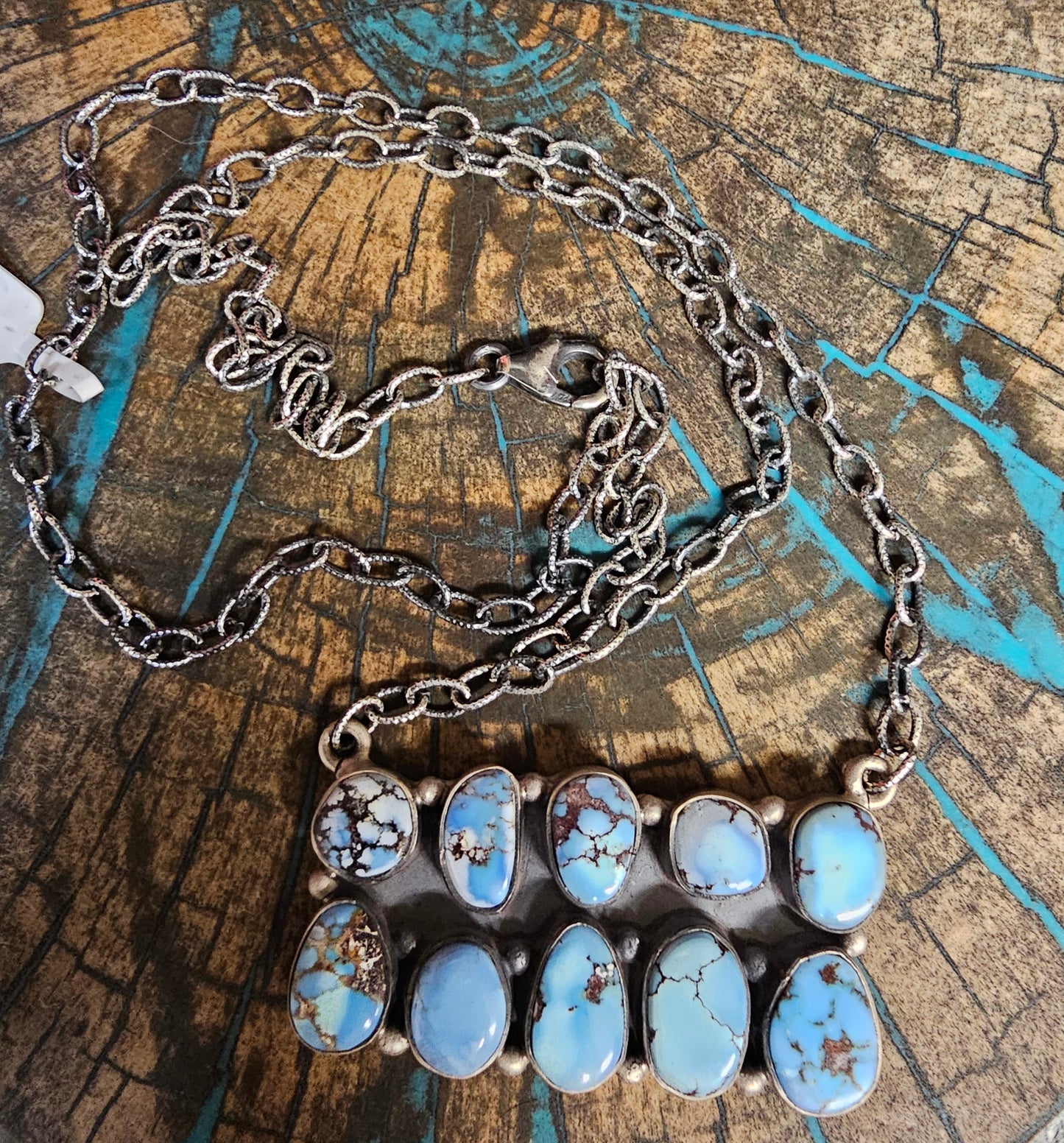 Golden Hills Turquoise Sterling Silver Necklace Bar Style