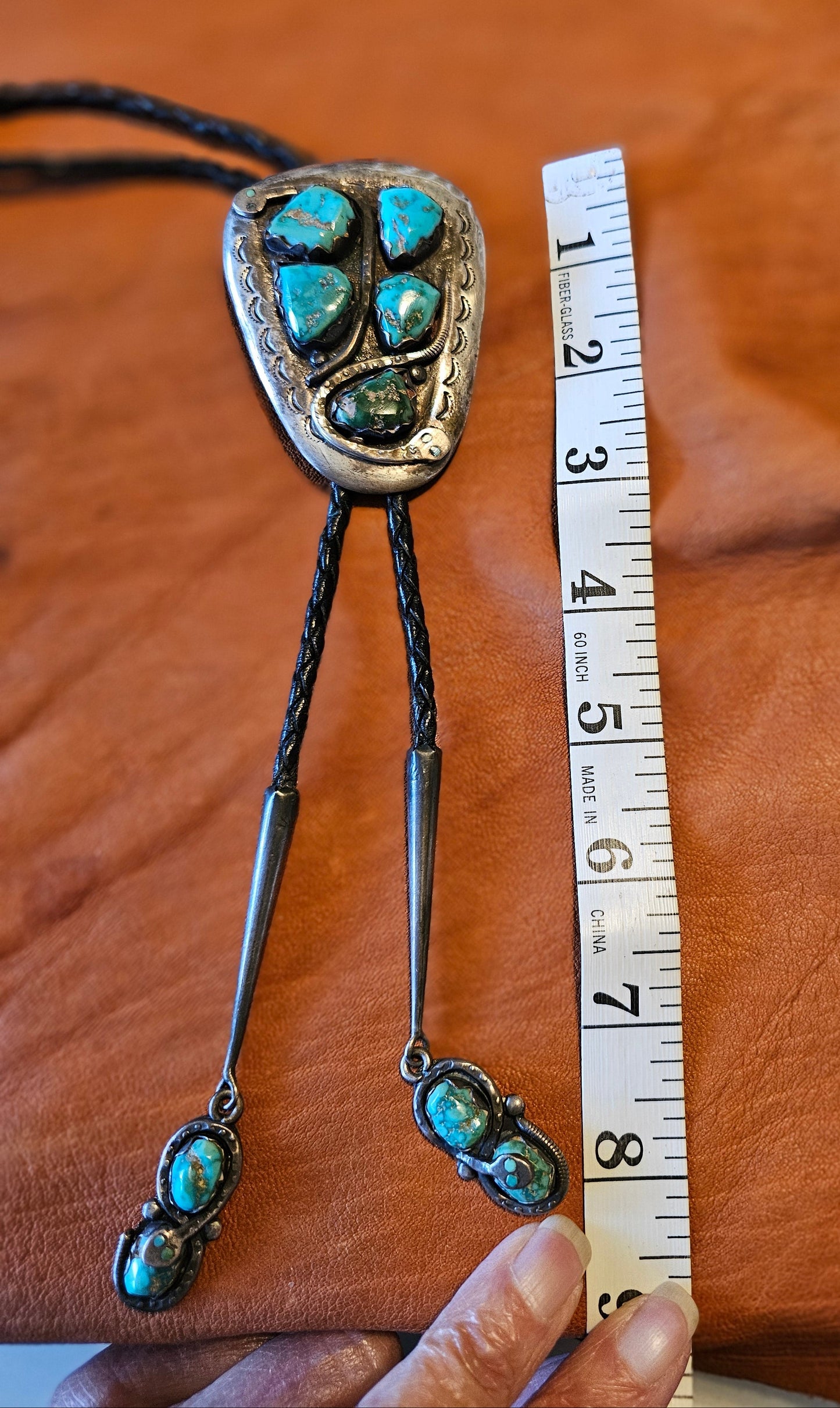 Effie Calavaza Zuni Bolo Tie Sterling Vintage RARE 110 Grams