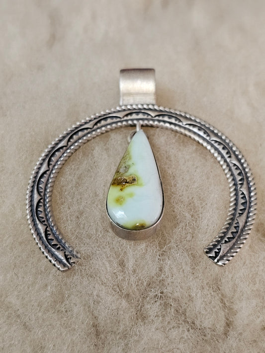 Palomino Turquoise And Sterling Silver Naja Southwestern Style Pendant