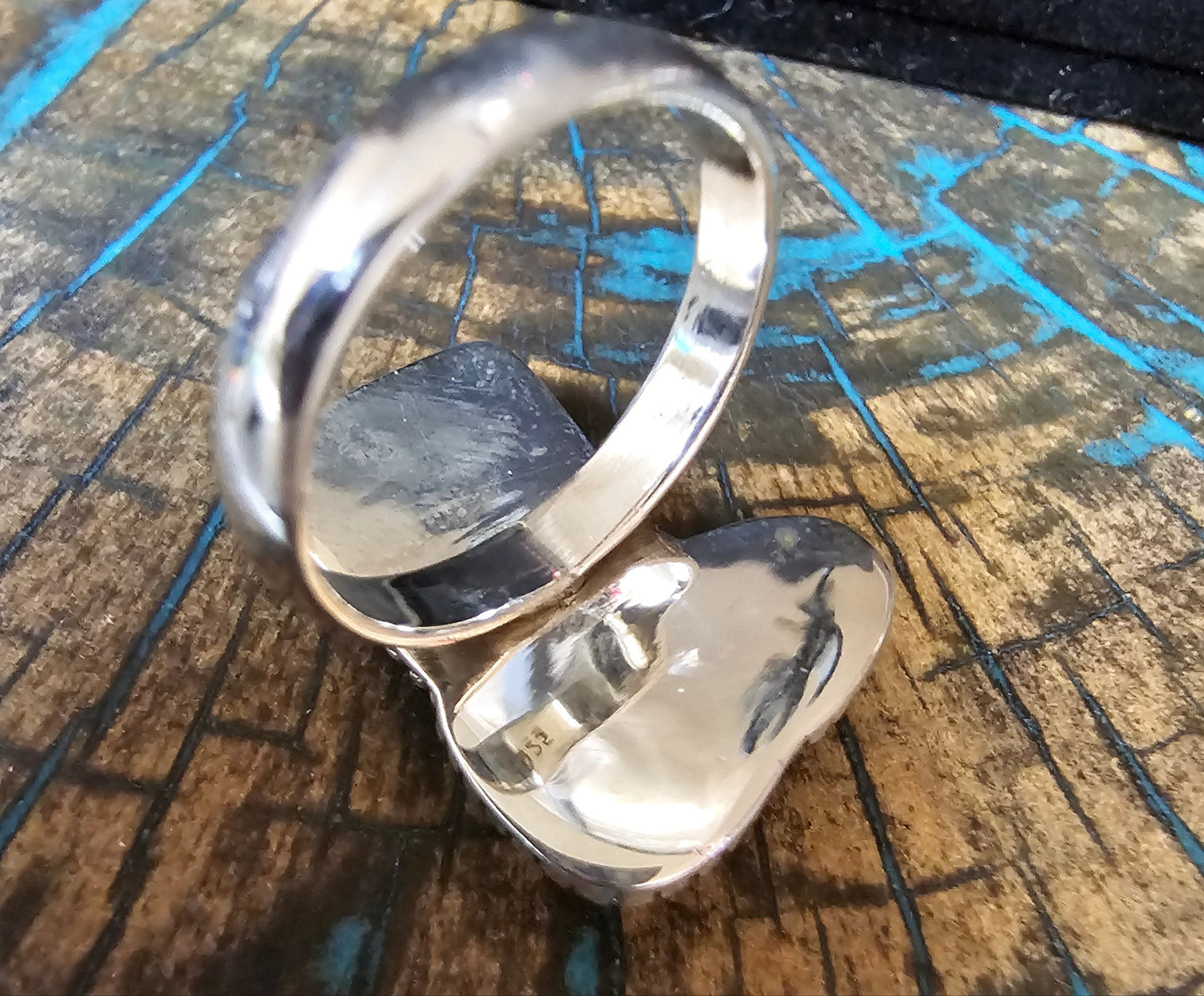 Spiny Oyster Inlay Ring Size 8 Boot Shape Sterling Silver