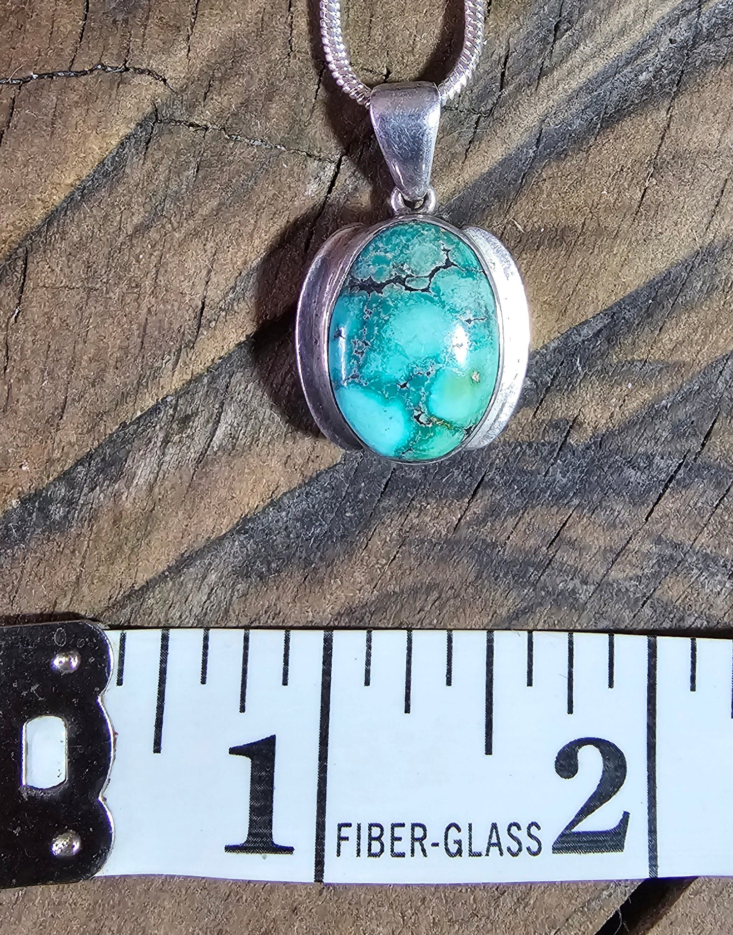 Vintage Turquoise Hubei Pendant Sterling Silver