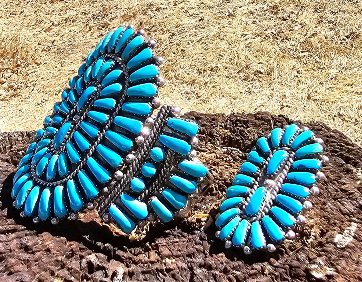 E. Wyaco Zuni Needlepoint Cuff Sterling Silver Native American Vintage