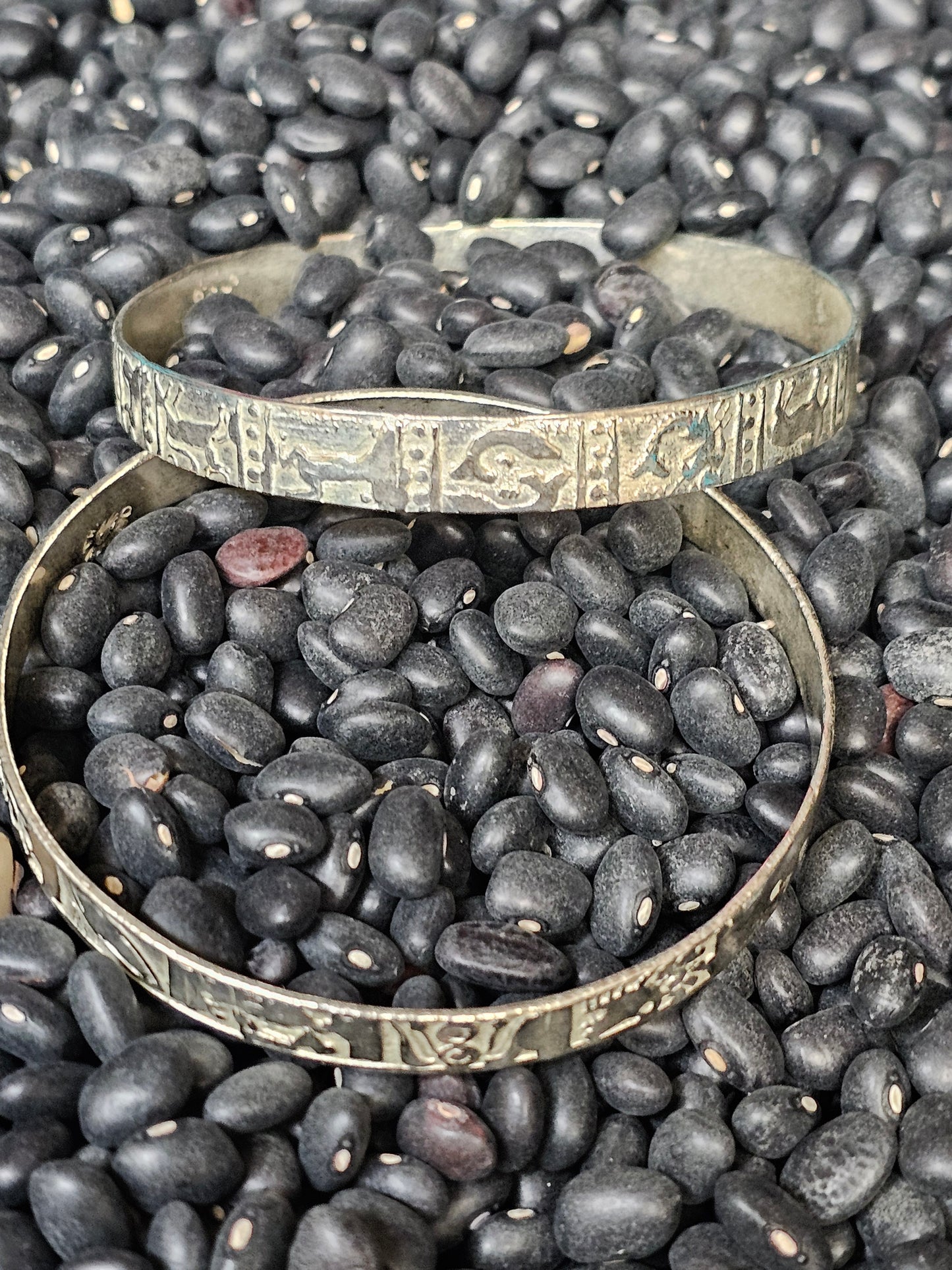 Story Teller Bracelets Set of Two Sterling SIlver Taxaco 925 Southwestern Mexico Vintage