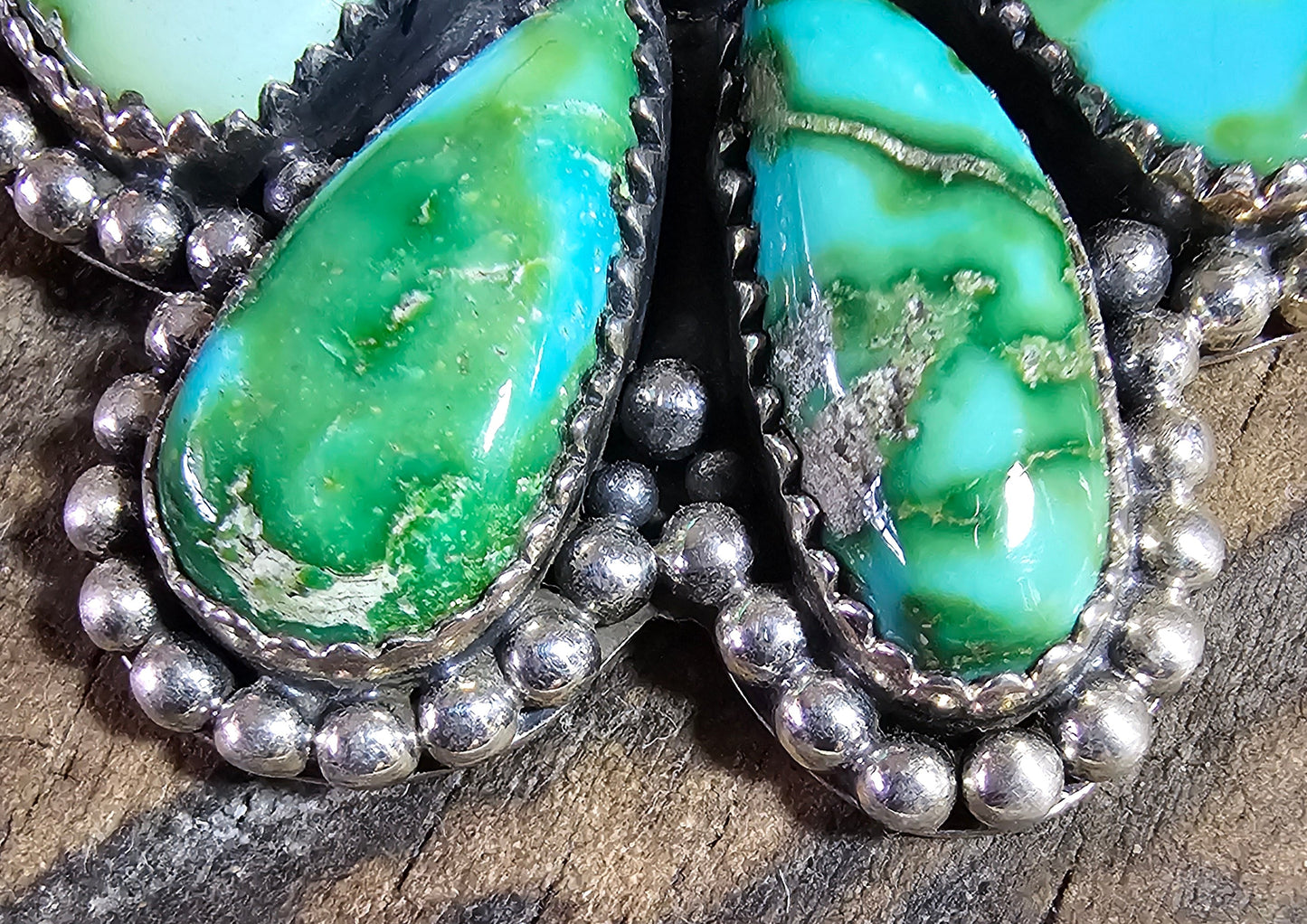 Sonoran Gold Turquoise set in Sterling Silver With SS Chain Necklace