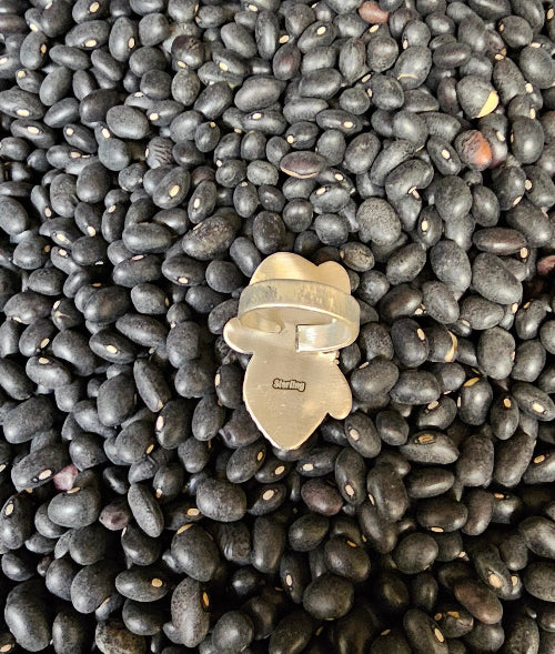 Sierra Bella Turquoise Double Stone Sterling SIlver Adjustable Ring Southwestern Butterfly