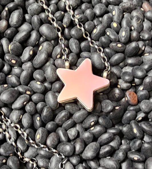 Native American Signed Pink Conch Star Necklace Donovan Skeets Sterling Silver Navajo