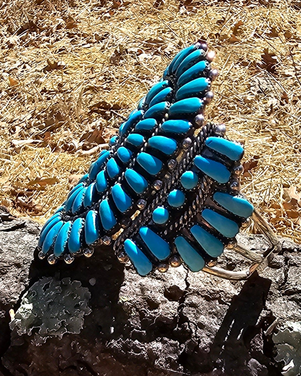 E. Wyaco Zuni Needlepoint Cuff Sterling Silver Native American Vintage