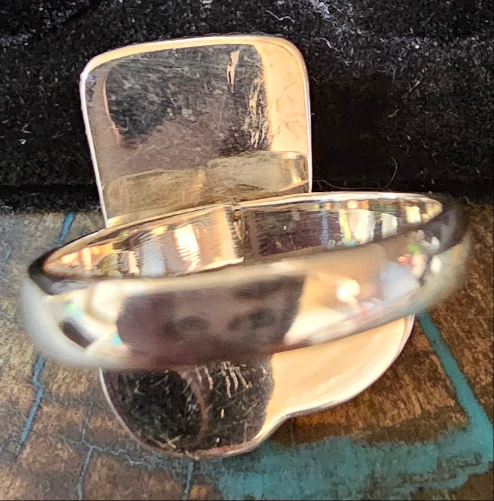 Red Dahlia Ring Size 7 Sterling Silver Boot