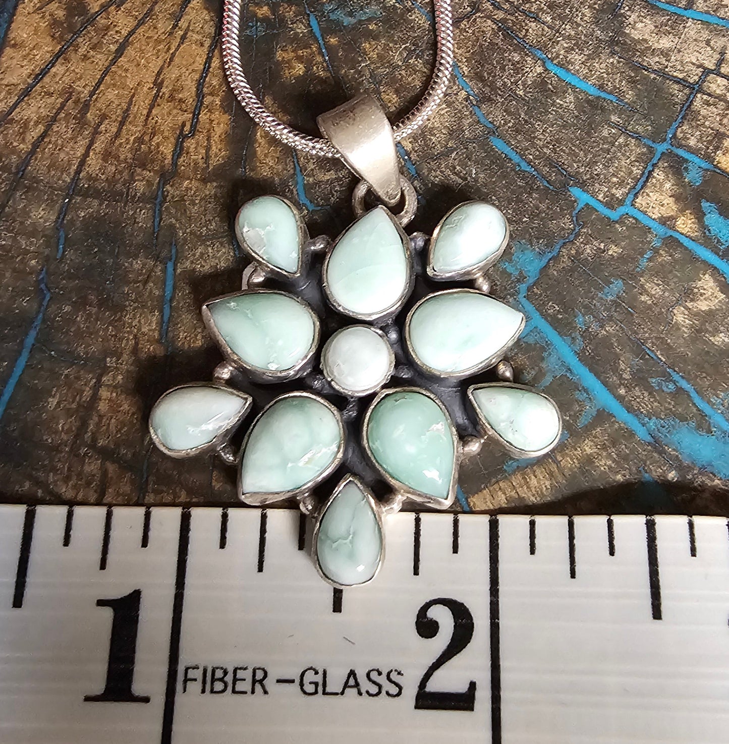 Palomino Turquoise Pendant and Sterling Silver Necklace W/ SS Chain