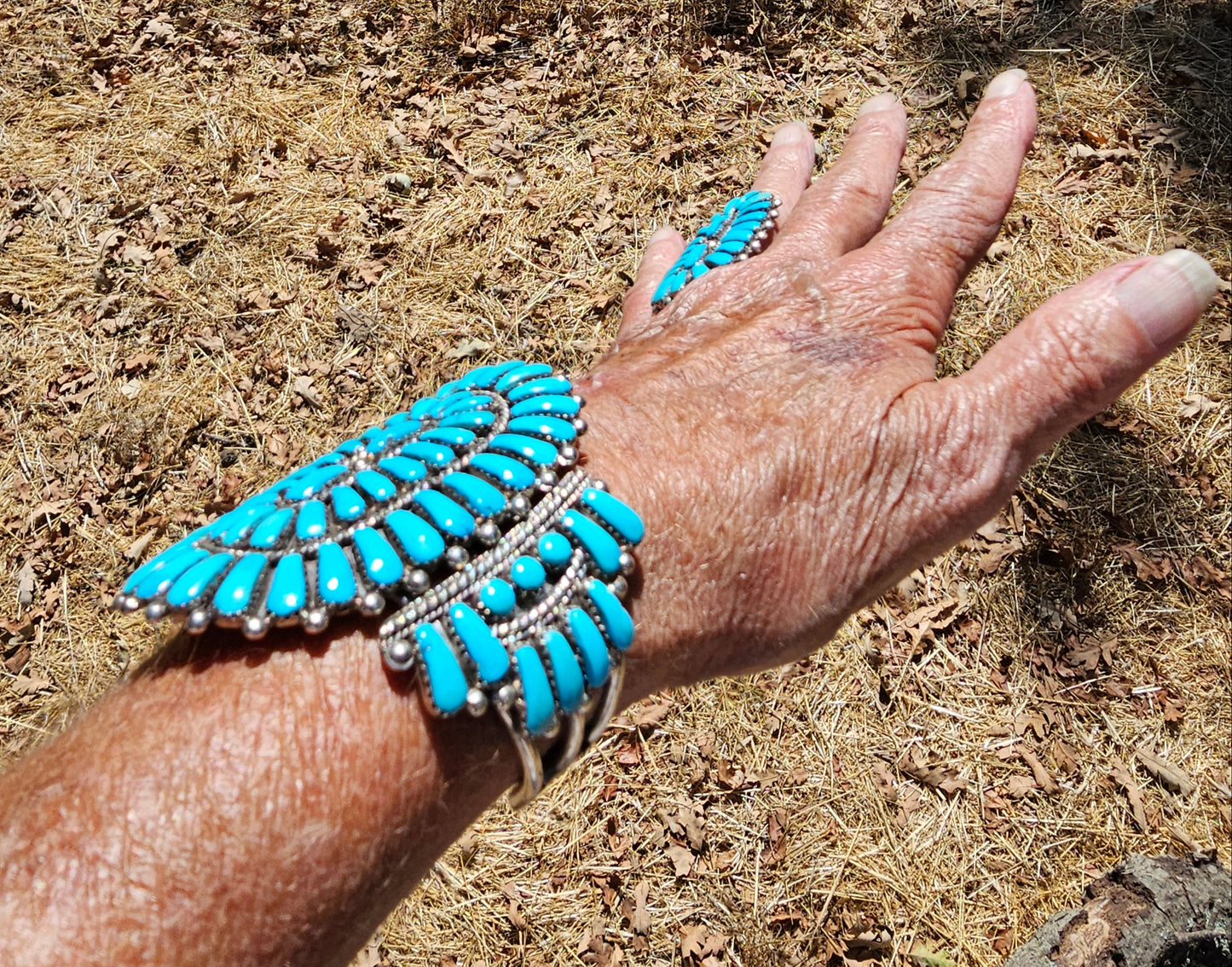 E. Wyaco Zuni Needlepoint Cuff Sterling Silver Native American Vintage