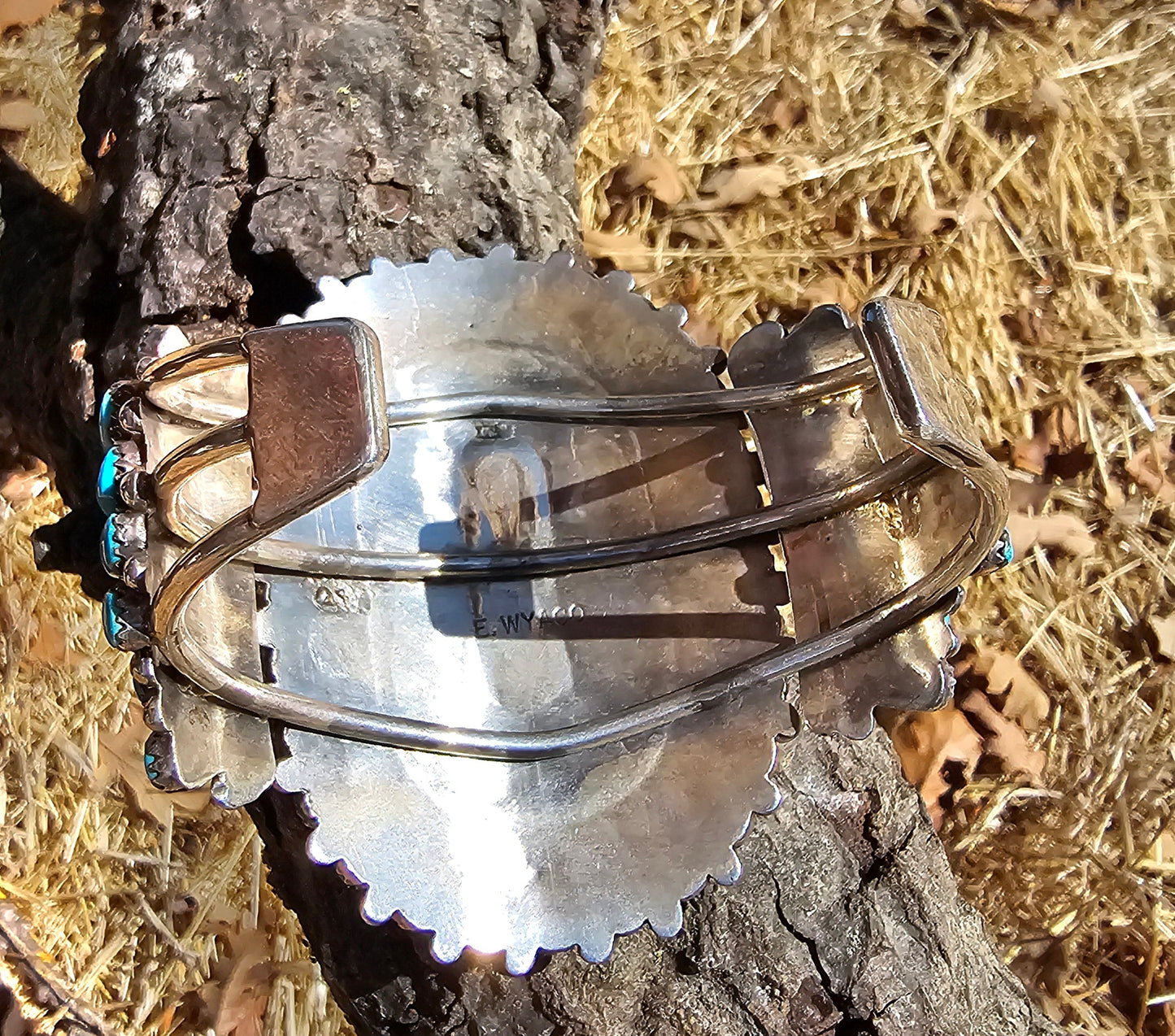 E. Wyaco Zuni Needlepoint Cuff Sterling Silver Native American Vintage