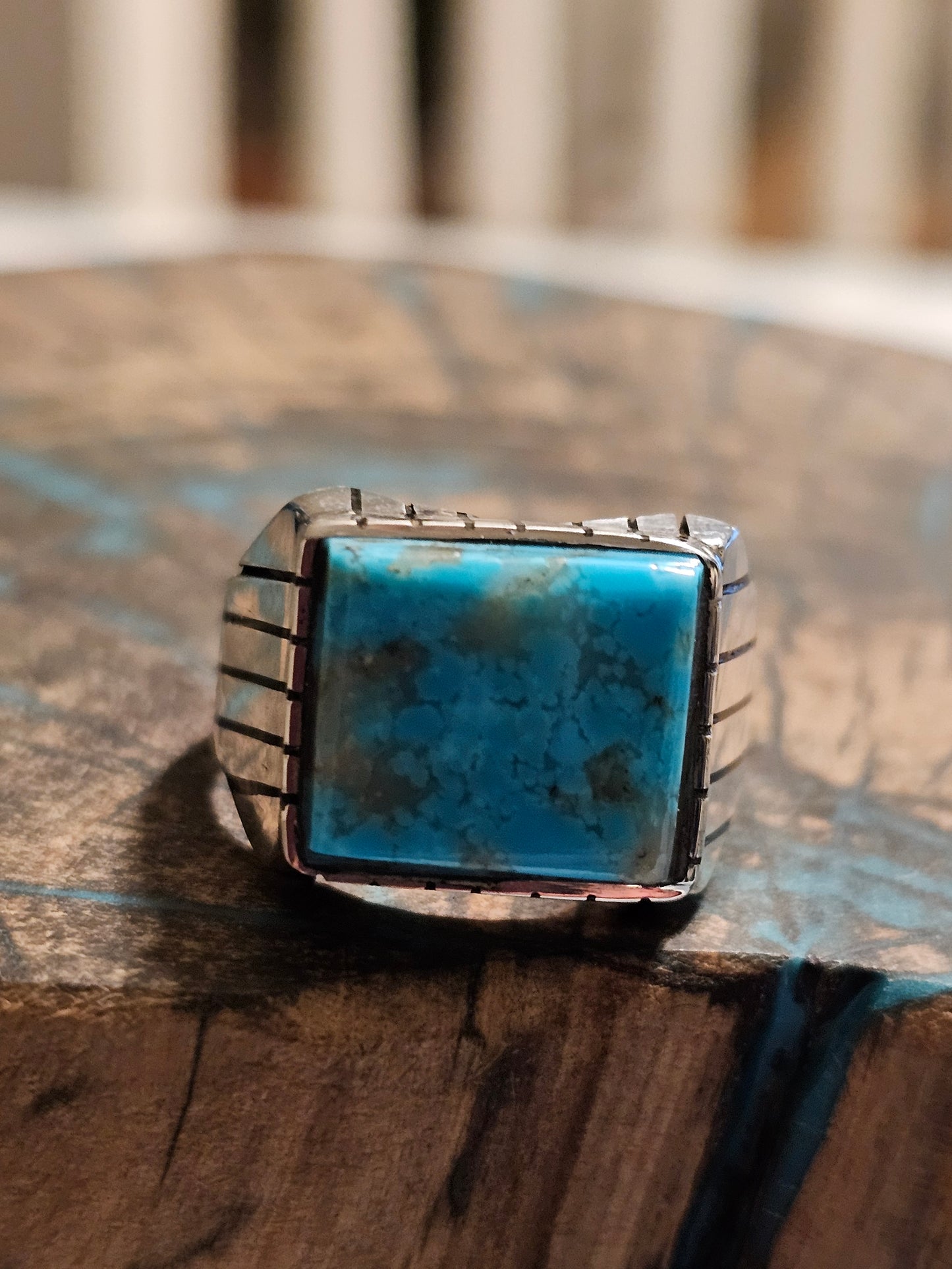 Trevor Jack Sterling Silver Ring Size 9.5 Navajo Kingman Turquoise Rare