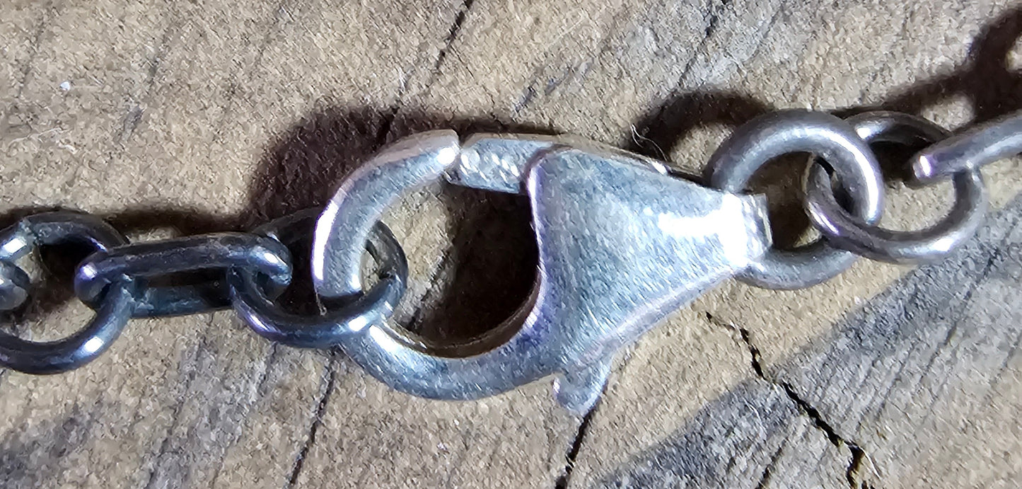 Whitewater Turquoise Brushed Sterling Silver Pendant With Sterling Chain Necklace