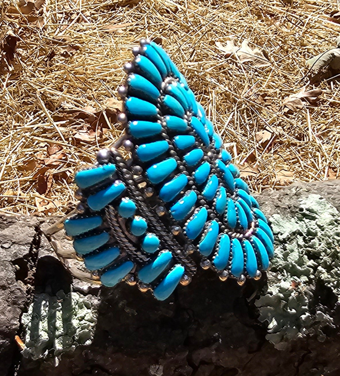 E. Wyaco Zuni Needlepoint Cuff Sterling Silver Native American Vintage