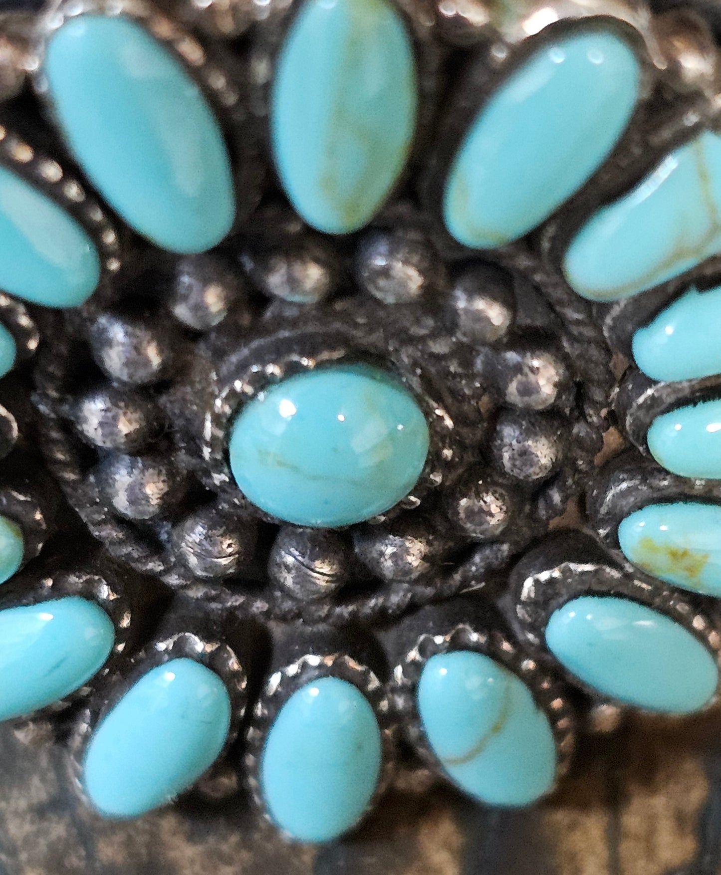 Zuni Cluster Cuff Sterling Silver Stamped 925