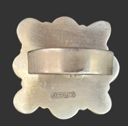 Golden Hills Turquoise & Brushed Sterling SIlver Ring Adjustable