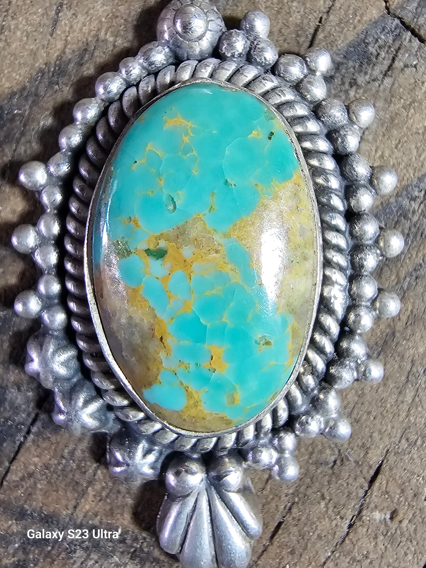 Kingman Turquoise Pendant set in Sterling Silver