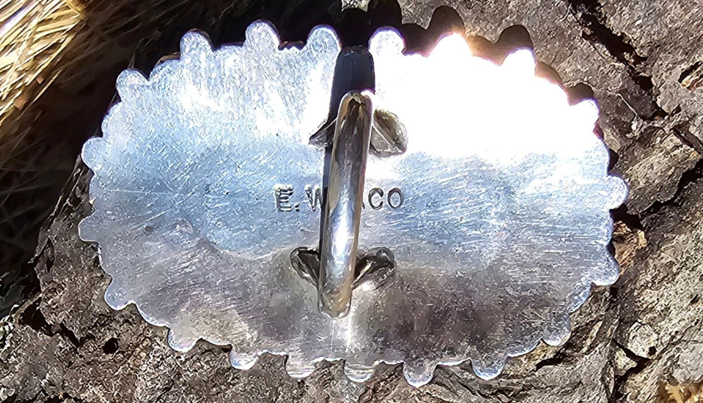 E. Wyaco Zuni Needlepoint Cuff Sterling Silver Native American Vintage