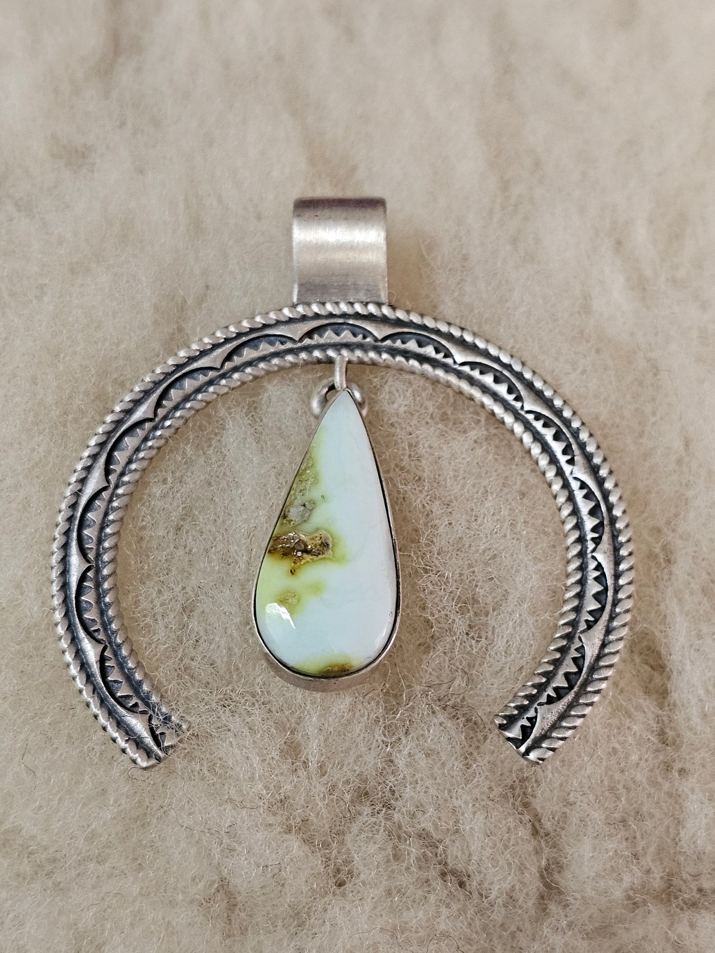 Palomino Turquoise And Sterling Silver Naja Southwestern Style Pendant