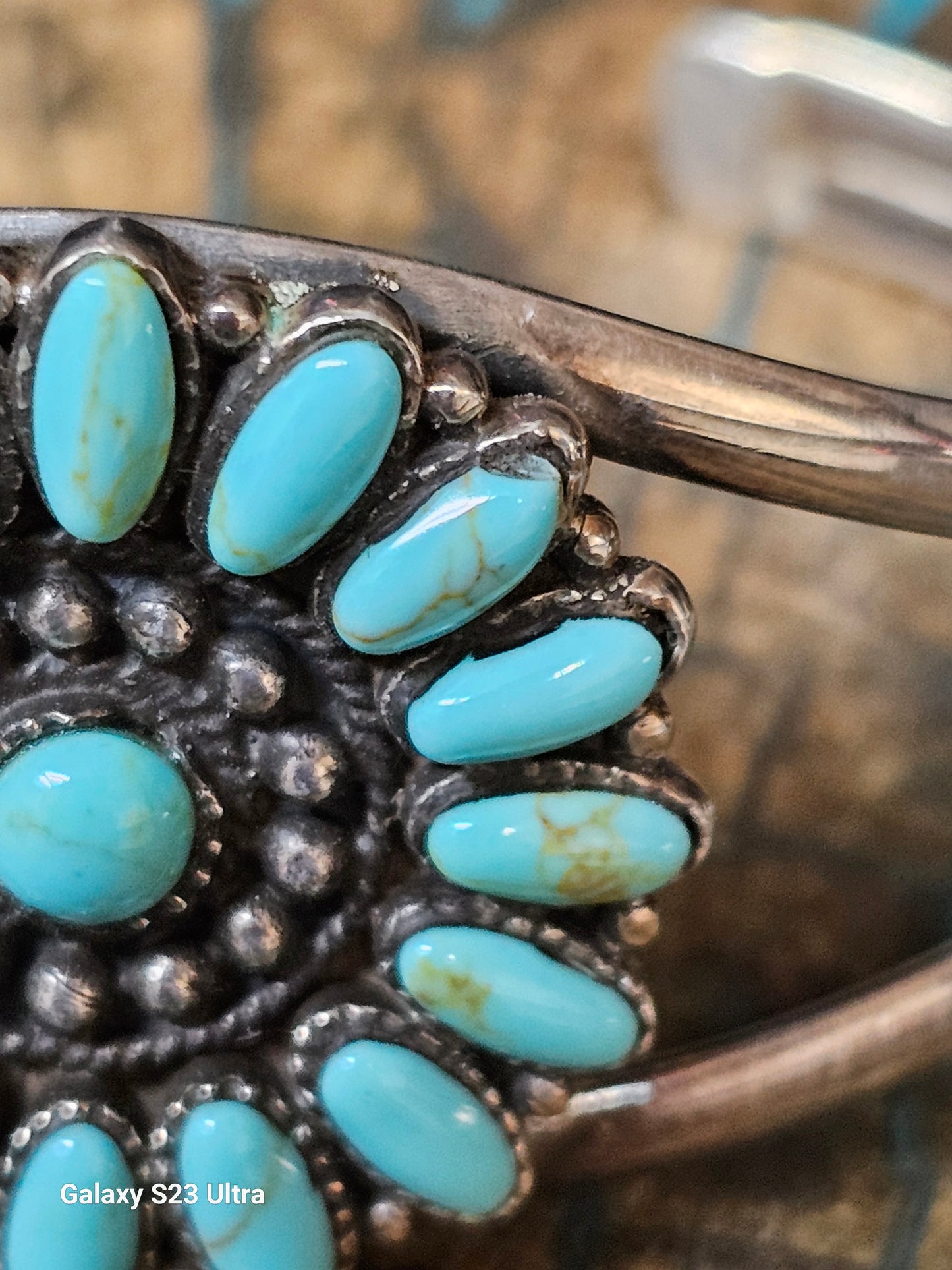 Zuni Cluster Cuff Sterling Silver Stamped 925